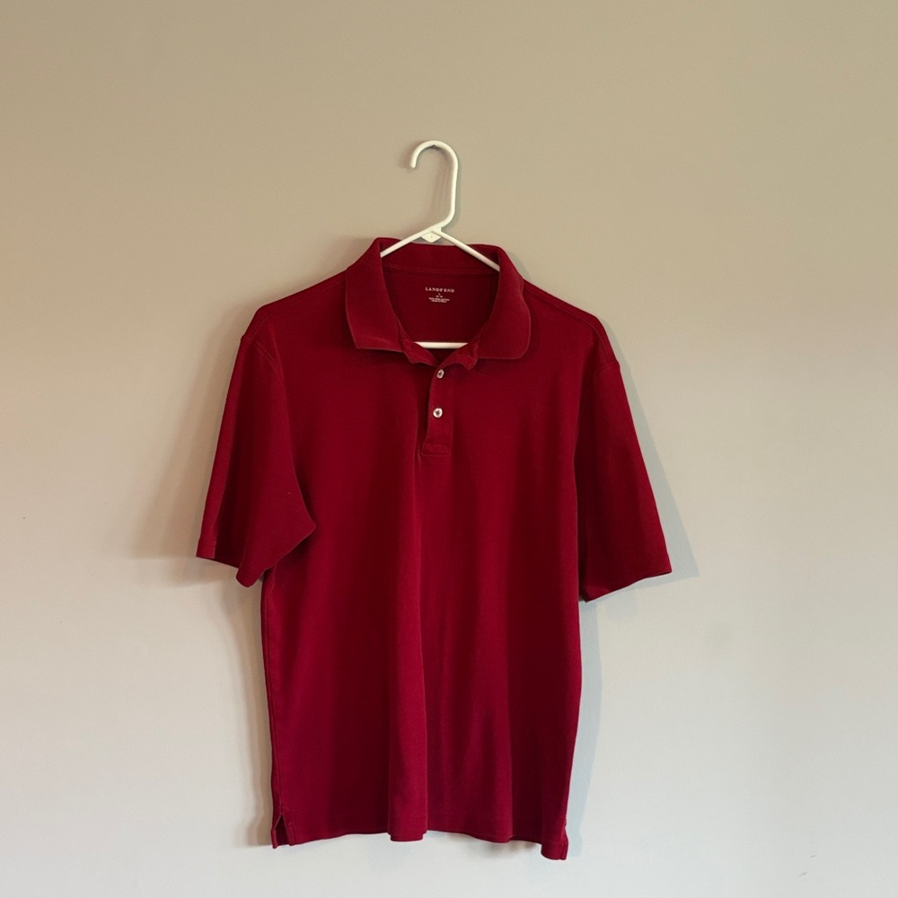 Men's Red Large Polo Shirt - Short Sleeve